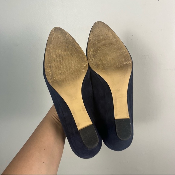 Talbots navy LACEY PLATFORM WEDGES - SUEDE size 10 - Picture 8 of 11